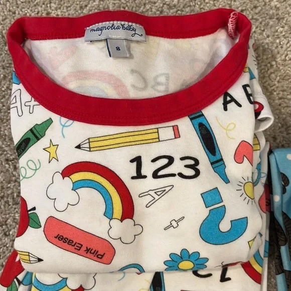 Set of two Magnolia Pima Cotton Pajamas, size 8 - Picture 2 of 4